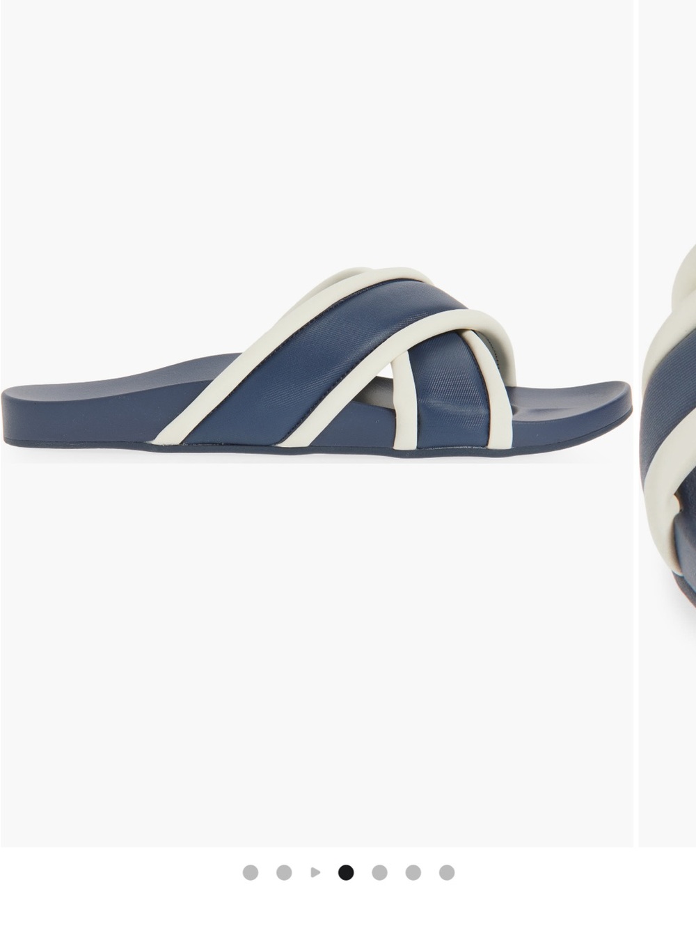 OluKai Ani Navy and white crisscross sandal - Picture 2 of 7